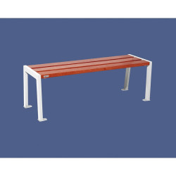 Banquette Silaos acier et bois Procity, lg. 1200 mm, peint/zinc, fixation platines - Acajou/Blanc pur