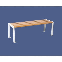 Banquette Silaos acier et bois Procity, lg. 1200 mm, peint/zinc, fixation platines - Chêne clair/Blanc pur