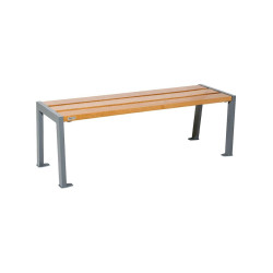 Banquette Silaos acier et bois Procity, lg. 1200 mm, peint/zinc, fixation platines - Chêne clair/Gris Procity
