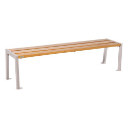 Banquette Silaos acier et bois Procity, lg. 1800 mm, peint/zinc, fixation platines - Chêne clair/Gris soie