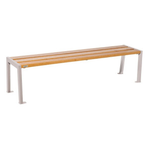 Banquette Silaos acier et bois Procity, lg. 1800 mm, peint/zinc, fixation platines - Chêne clair/Gris soie