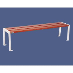 Banquette Silaos acier et bois Procity, lg. 1800 mm, peint/zinc, fixation platines - Acajou/Blanc pur