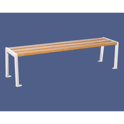 Banquette Silaos acier et bois Procity, lg. 1800 mm, peint/zinc, fixation platines - Chêne clair/Blanc pur