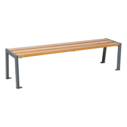 Banquette Silaos acier et bois Procity, lg. 1800 mm, peint/zinc, fixation platines - Chêne clair/Gris Procity