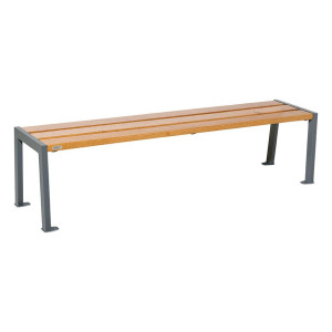 Banquette Silaos acier et bois Procity, lg. 1800 mm, peint/zinc, fixation platines - Chêne clair/Gris Procity