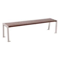 Banquette Silaos acier et plastique recyclé Procity, lg. 1800 mm, peint/zinc, fixation platines - Gris soie