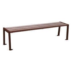 Banquette Silaos acier et plastique recyclé Procity, lg. 1800 mm, peint/zinc, fixation platines - Brun chocolat