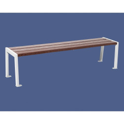 Banquette Silaos acier et plastique recyclé Procity, lg. 1800 mm, peint/zinc, fixation platines - Blanc pur