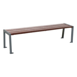 Banquette Silaos acier et plastique recyclé Procity, lg. 1800 mm, peint/zinc, fixation platines - Gris Procity