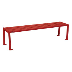 Banquette Silaos acier Procity, lg. 1800 mm, peint/zinc, fixation platines - Rouge pourpre