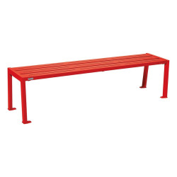 Banquette Silaos acier Procity, lg. 1800 mm, peint/zinc, fixation platines - Rouge signalisation