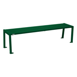 Banquette Silaos acier Procity, lg. 1800 mm, peint/zinc, fixation platines - Vert mousse