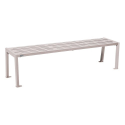 Banquette Silaos acier Procity, lg. 1800 mm, peint/zinc, fixation platines - Gris soie