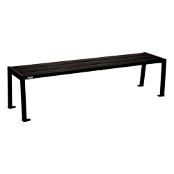 Banquette Silaos acier Procity, lg. 1800 mm, peint/zinc, fixation platines - Noir foncé