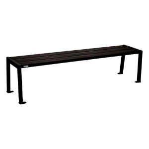 Banquette Silaos acier Procity, lg. 1800 mm, peint/zinc, fixation platines - Noir foncé
