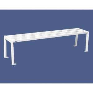 Banquette Silaos acier Procity, lg. 1800 mm, peint/zinc, fixation platines - Blanc pur