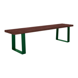 Banquette Riga acier et plastique recyclé Procity, lg. 1800 mm, fixation platines - Vert mousse