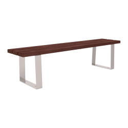 Banquette Riga acier et plastique recyclé Procity, lg. 1800 mm, fixation platines - Gris soie