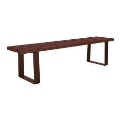 Banquette Riga acier et plastique recyclé Procity, lg. 1800 mm, fixation platines - Brun chocolat