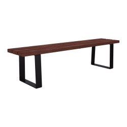Banquette Riga acier et plastique recyclé Procity, lg. 1800 mm, fixation platines - Noir foncé