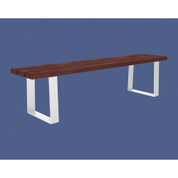 Banquette Riga acier et plastique recyclé Procity, lg. 1800 mm, fixation platines - Blanc pur