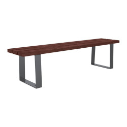 Banquette Riga acier et plastique recyclé Procity, lg. 1800 mm, fixation platines - Gris Procity