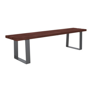 Banquette Riga acier et plastique recyclé Procity, lg. 1800 mm, fixation platines - Gris Procity