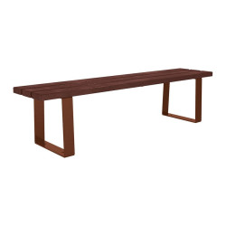 Banquette Riga acier et plastique recyclé Procity, lg. 1800 mm, fixation platines - Aspect Corten