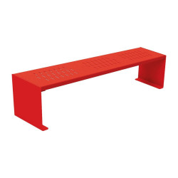 Banquette KUB. acier Procity, lg. 1800 mm, peint/galva, fixation tiges d'ancrage non fournies - Rouge signalisation