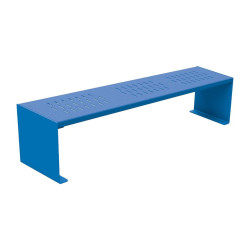 Banquette KUB. acier Procity, lg. 1800 mm, peint/galva, fixation tiges d'ancrage non fournies - Bleu gentiane