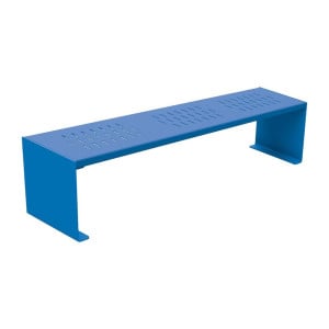 Banquette KUB. acier Procity, lg. 1800 mm, peint/galva, fixation tiges d'ancrage non fournies - Bleu gentiane