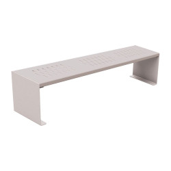 Banquette KUB. acier Procity, lg. 1800 mm, peint/galva, fixation tiges d'ancrage non fournies - Gris soie
