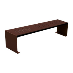 Banquette KUB. acier Procity, lg. 1800 mm, peint/galva, fixation tiges d'ancrage non fournies - Brun chocolat