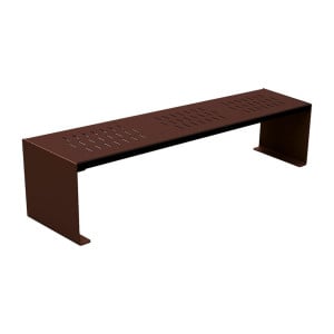 Banquette KUB. acier Procity, lg. 1800 mm, peint/galva, fixation tiges d'ancrage non fournies - Brun chocolat