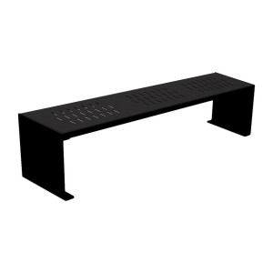 Banquette KUB. acier Procity, lg. 1800 mm, peint/galva, fixation tiges d'ancrage non fournies - Noir foncé