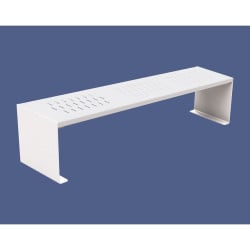 Banquette KUB. acier Procity, lg. 1800 mm, peint/galva, fixation tiges d'ancrage non fournies - Blanc pur