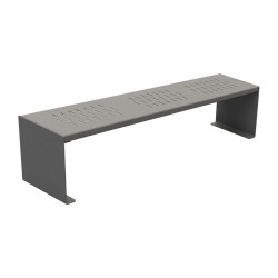 Banquette KUB. acier Procity, lg. 1800 mm, peint/galva, fixation tiges d'ancrage non fournies - Gris Procity
