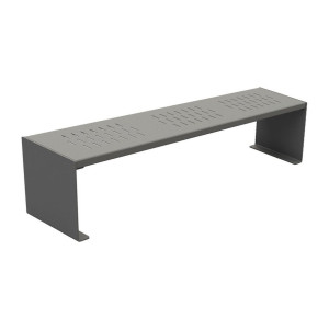 Banquette KUB. acier Procity, lg. 1800 mm, peint/galva, fixation tiges d'ancrage non fournies - Gris Procity