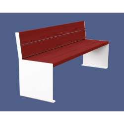 Banc bois/acier KUB. Procity, lg. 1800 mm, fixation tiges d'ancrage non fournies - Acajou/Blanc pur