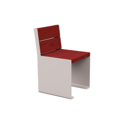 Banc bois/acier KUB. Procity, lg. 450 mm, fixation tiges d'ancrage non fournies - Acajou/Gris soie