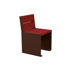 Banc bois/acier KUB. Procity, lg. 450 mm, fixation tiges d'ancrage non fournies - Acajou/Brun chocolat