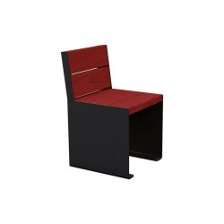 Banc bois/acier KUB. Procity, lg. 450 mm, fixation tiges d'ancrage non fournies - Acajou/Noir foncé