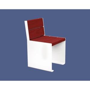 Banc bois/acier KUB. Procity, lg. 450 mm, fixation tiges d'ancrage non fournies - Acajou/Blanc pur