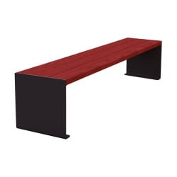 Banquette KUB. acier et bois Procity, lg. 1800 mm, fixation tiges d'ancrage non fournies - Acajou/Noir foncé