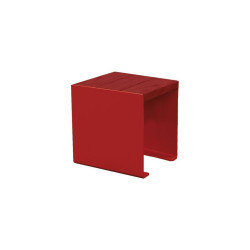 Banquette KUB. acier et bois Procity, lg. 450 mm, fixation tiges d'ancrage non fournies - Acajou/Rouge pourpre