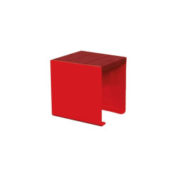 Banquette KUB. acier et bois Procity, lg. 450 mm, fixation tiges d'ancrage non fournies - Acajou/Rouge signalisation