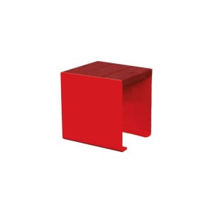 Banquette KUB. acier et bois Procity, lg. 450 mm, fixation tiges d'ancrage non fournies - Acajou/Rouge signalisation