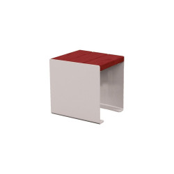 Banquette KUB. acier et bois Procity, lg. 450 mm, fixation tiges d'ancrage non fournies - Acajou/Gris soie