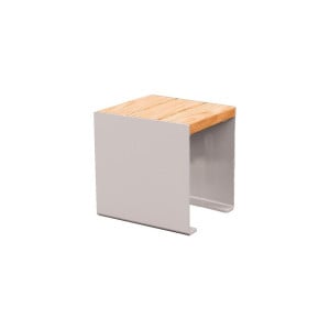 Banquette KUB. acier et bois Procity, lg. 450 mm, fixation tiges d'ancrage non fournies - Chêne clair/Gris soie