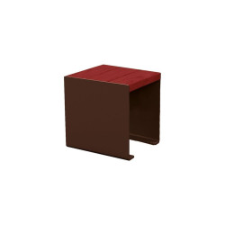 Banquette KUB. acier et bois Procity, lg. 450 mm, fixation tiges d'ancrage non fournies - Acajou/Brun chocolat